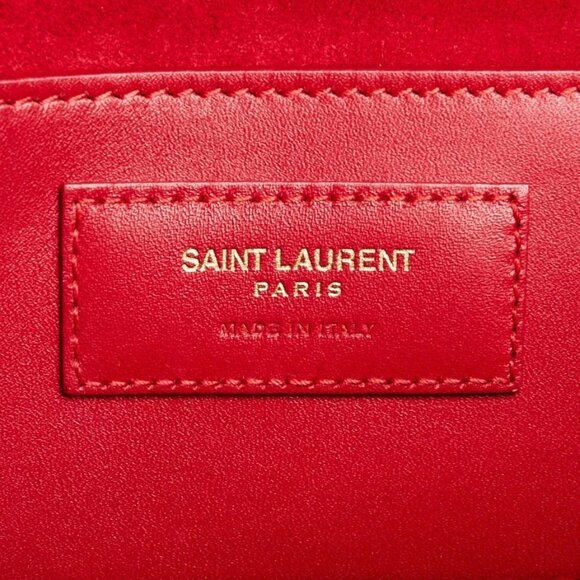 Yves Saint Laurent Red Leather Monogram Medium Kate Tassel Bag - Picture 7 of 12